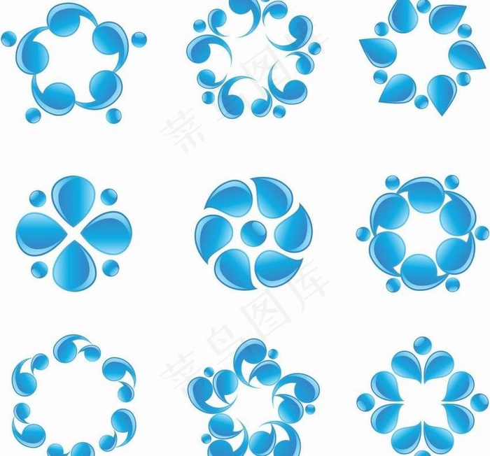 水珠水滴logo图片ai矢量模版下载