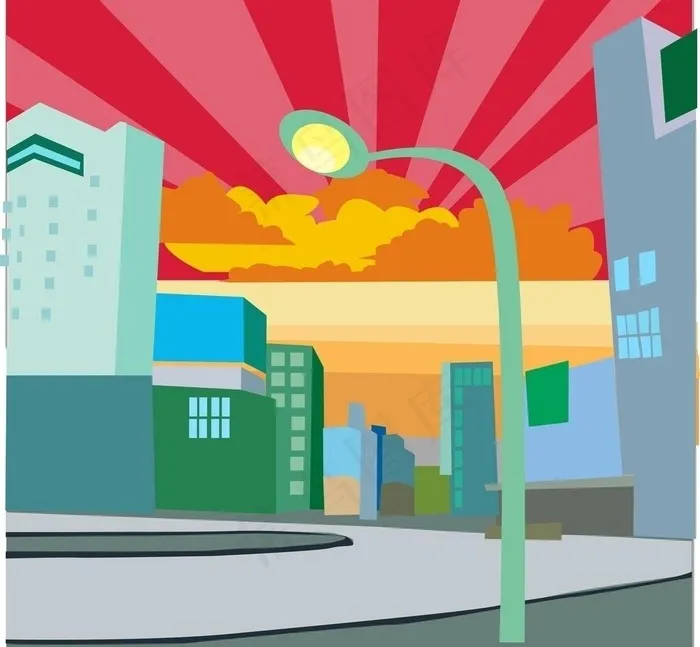 冷暖的城市图片cdr矢量模版下载