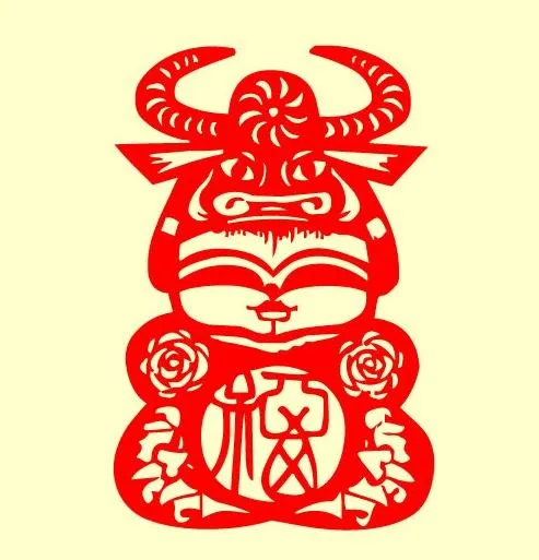 2009新春金牛剪纸矢量图25ai矢量模版下载