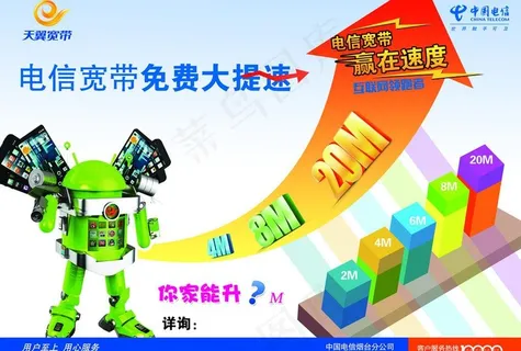电信宽带免费大提速不干胶贴图片 电信宽带免费大提速不干胶贴图片