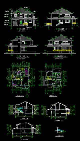 新农村别墅cad建筑施工图
