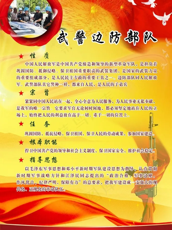 武警边防部队图片psd模版下载