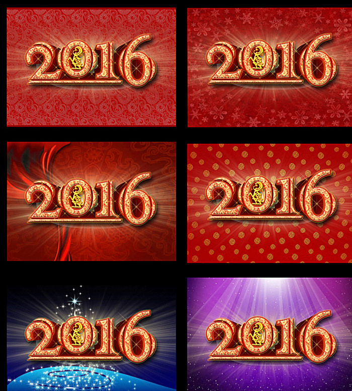 2016猴年海报图片(3839X4429(DPI:150))psd模版下载