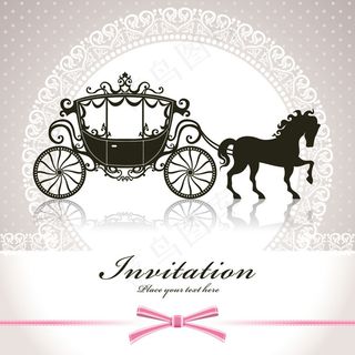 婚礼马车漫画矢量素材