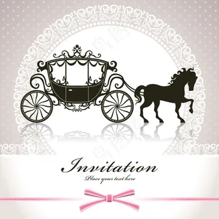 婚礼马车漫画矢量素材