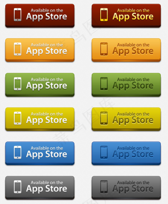 App Store按钮PSD素材下...