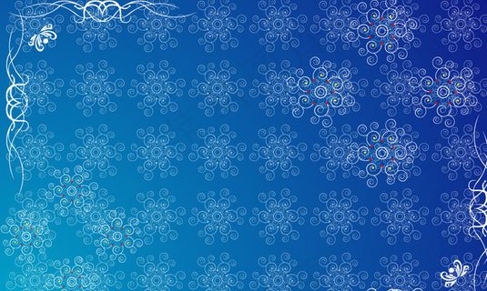 蓝色花纹矢量图下载