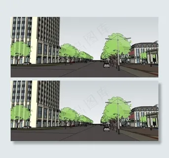 sketchup居住小区图片