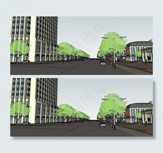 sketchup居住小区图片