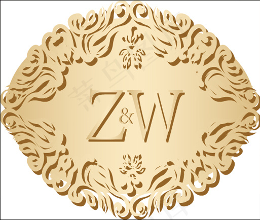 金色婚礼LOGO牌矢量元素ai矢量模版下载