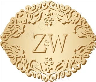 金色婚礼LOGO牌矢量元素
