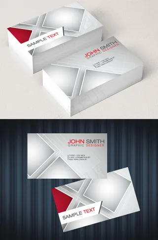 简洁高档红色商业名片模版设计