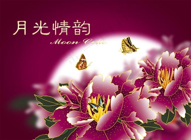 中秋图片-月光情韵psd模版下载