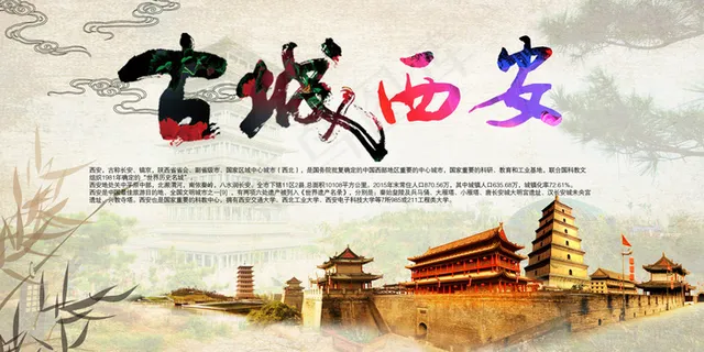 古域西安旅游海报宣传海报模板横版