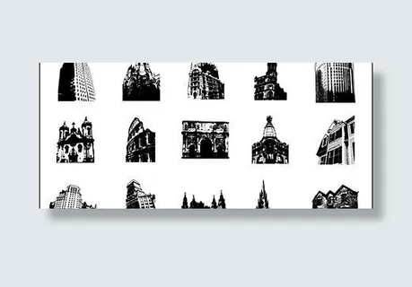 媒体去产生矢量素材-大陆古建筑