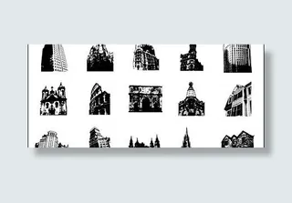 媒体去产生矢量素材-大陆古建筑