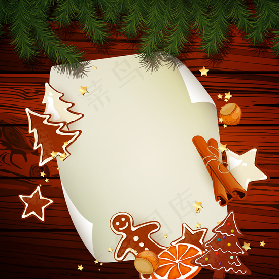 矢量花纹纸张标签背景