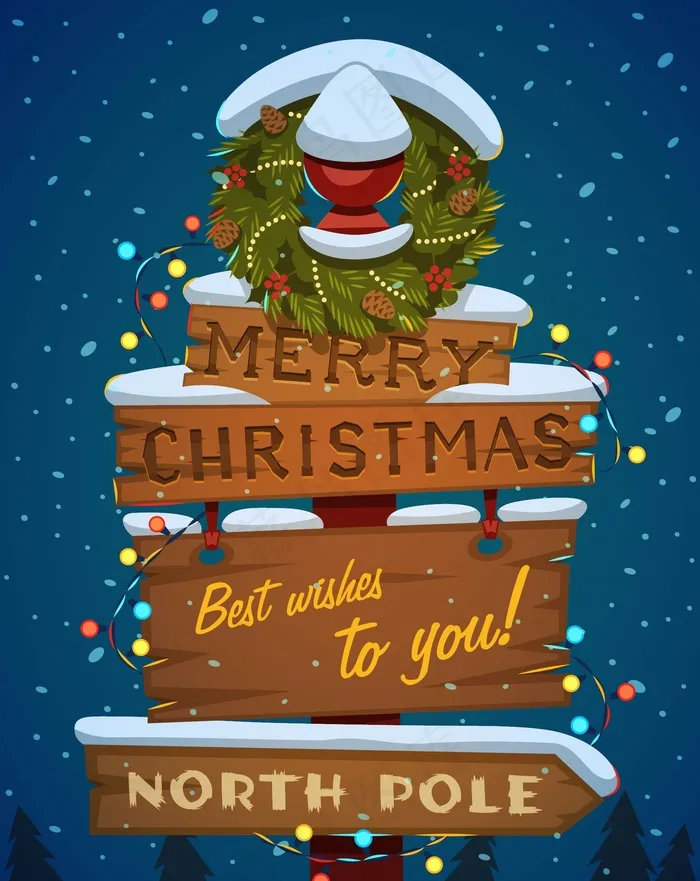 圣诞节设计圣诞挂牌ai矢量模版下载