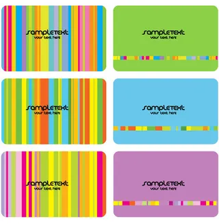 七彩条活力时尚卡片模板