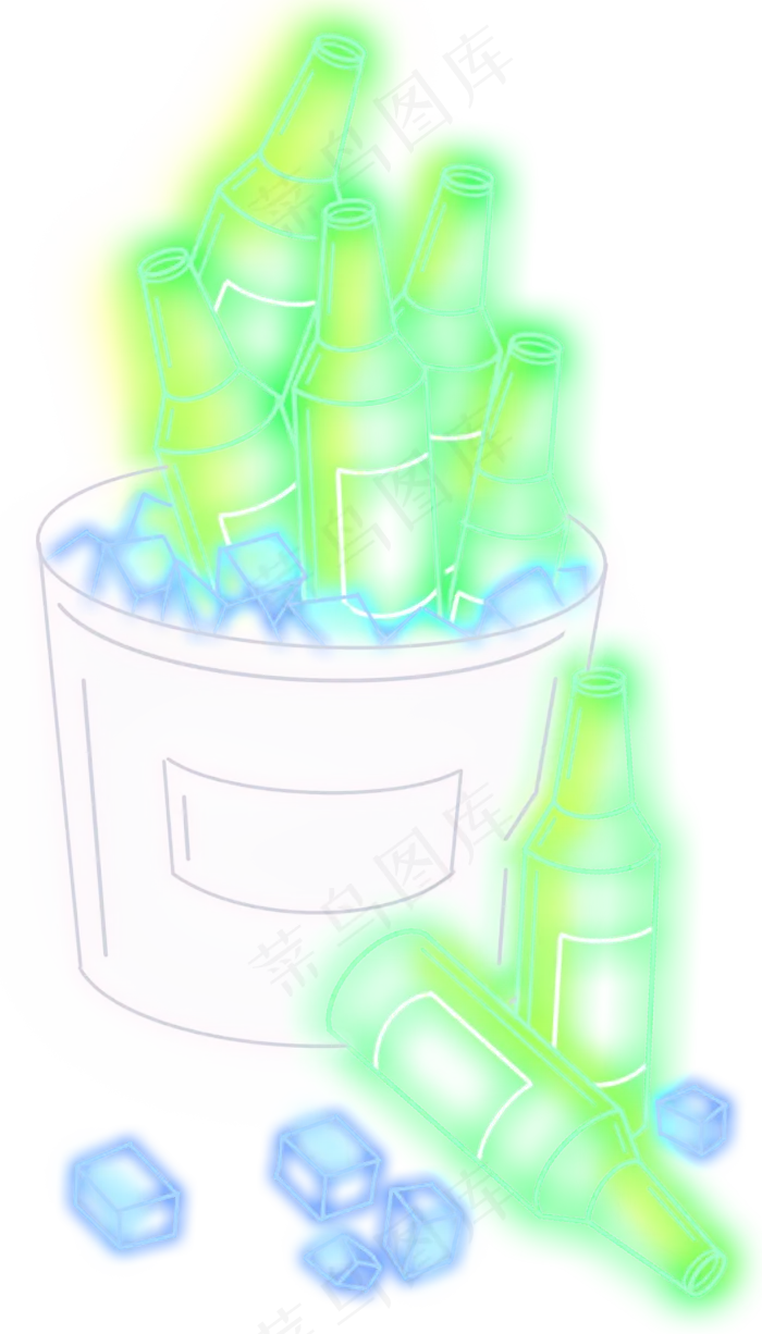 酒吧霓虹灯啤酒,免抠元素