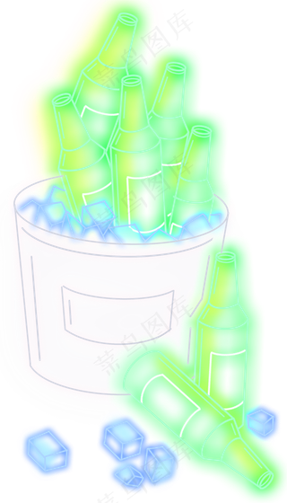 酒吧霓虹灯啤酒,免抠元素