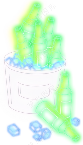 酒吧霓虹灯啤酒,免抠元素