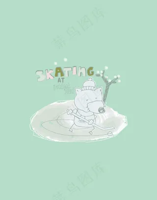 小熊卡通插画广告设计背景素材