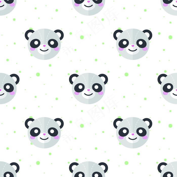 卡通可爱北欧童话梦幻儿童动物无缝平铺背景头像印刷矢量图片素材