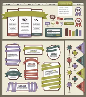 网页界面设计矢量模板