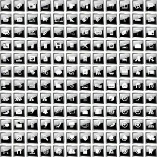 网页简易黑白图标矢量素材