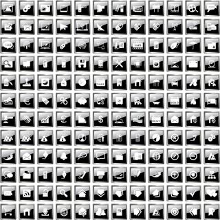 网页简易黑白图标矢量素材