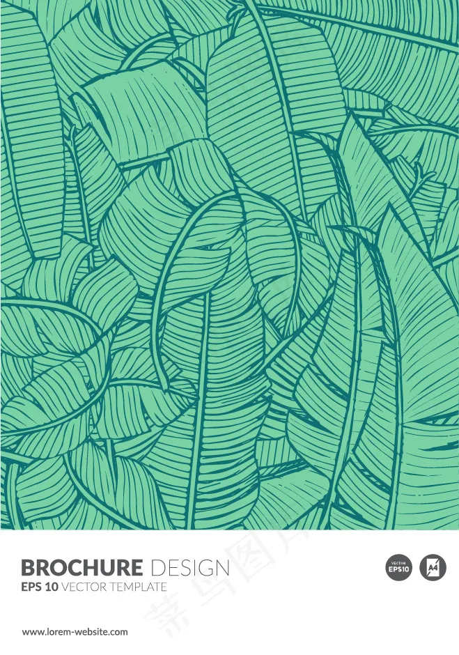 时尚创意热带植物卡片封面背景素材eps,ai矢量模版下载