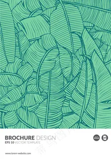时尚创意热带植物卡片封面背景素材
