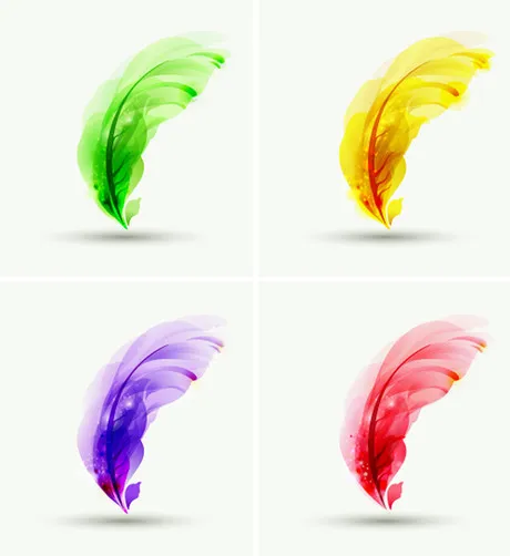 梦幻羽毛矢量素材eps,ai矢量模版下载