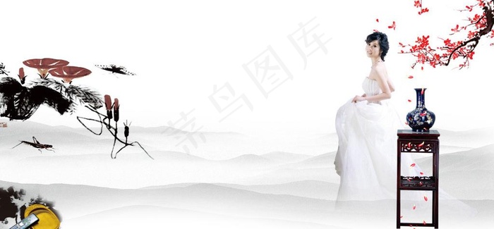 中国风意境图素材图片psd模版下载