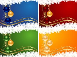 圣诞雪花彩球吊旗模板矢量素材