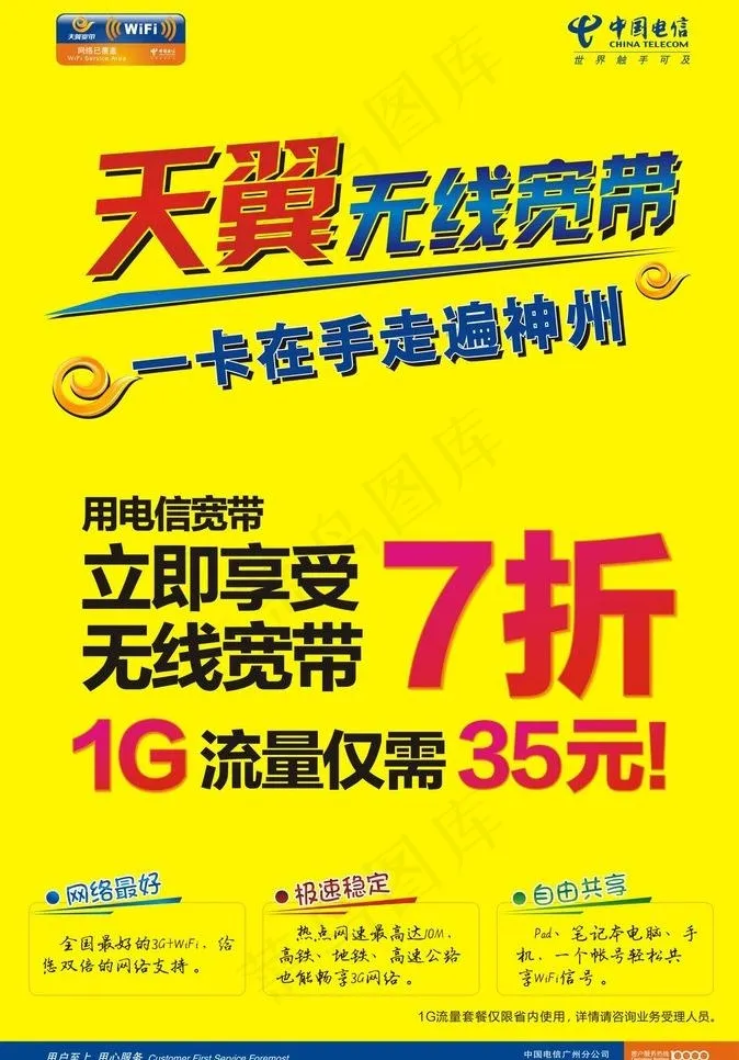 天翼宽带图片cdr矢量模版下载