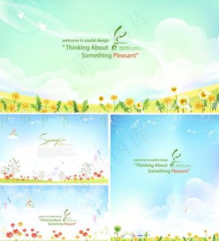 春天梦幻花纹 花朵 展板图片