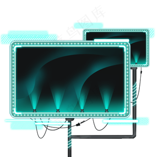 霓虹灯牌边框,免抠元素