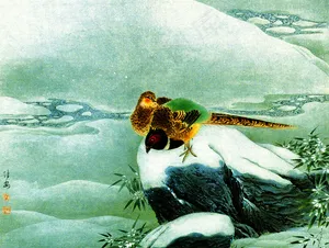 高清国画素材工笔花鸟山水风景