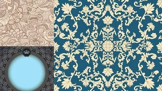 线描古典纹样底纹矢量图 AI