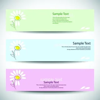 矢量淡雅花朵横幅模板素材