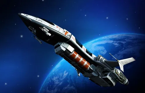 飞行的宇宙飞船图片