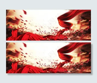红绸banner背景