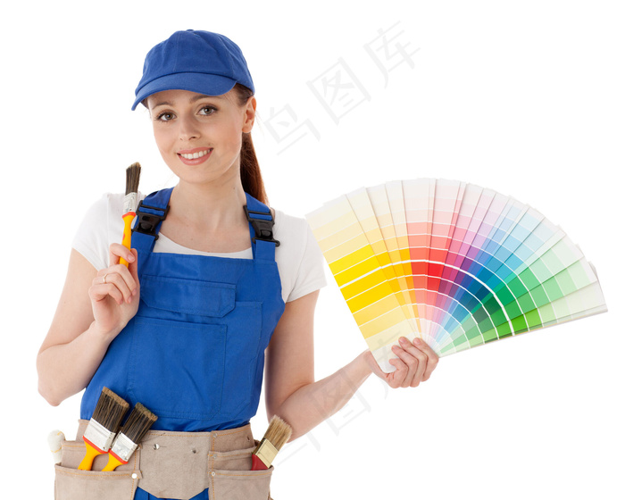 职业美女与色卡图片