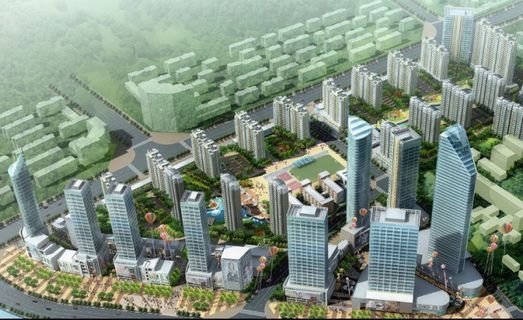 城市规划鸟瞰3D模型