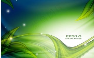 绿色动感线条绿叶图片