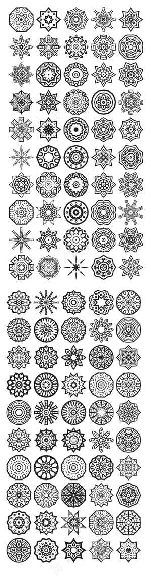 100个创意花纹矢量设计元素