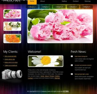 鲜花摄影网站模板图片