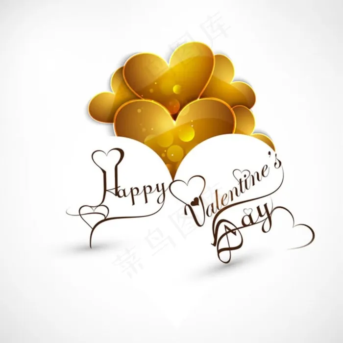 金色情人节贺卡矢量素材eps,ai矢量模版下载